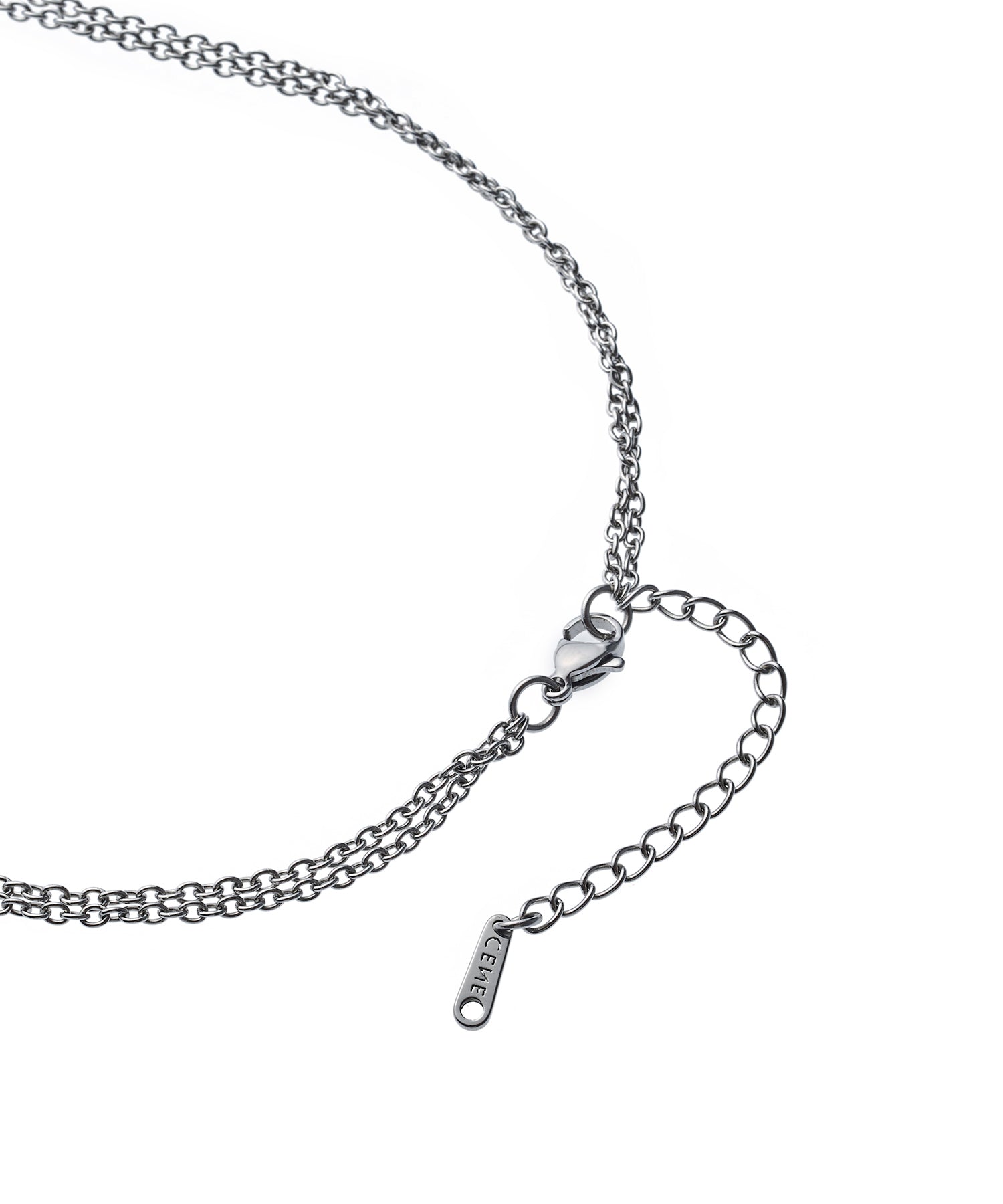 シルバー]ダブルチェーンネックレス