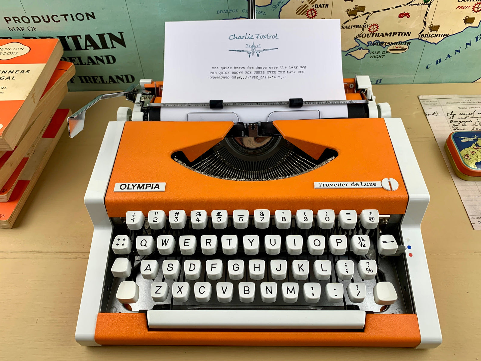 Typewriter , Olympia Traveller de Luxe – Charlie Foxtrot