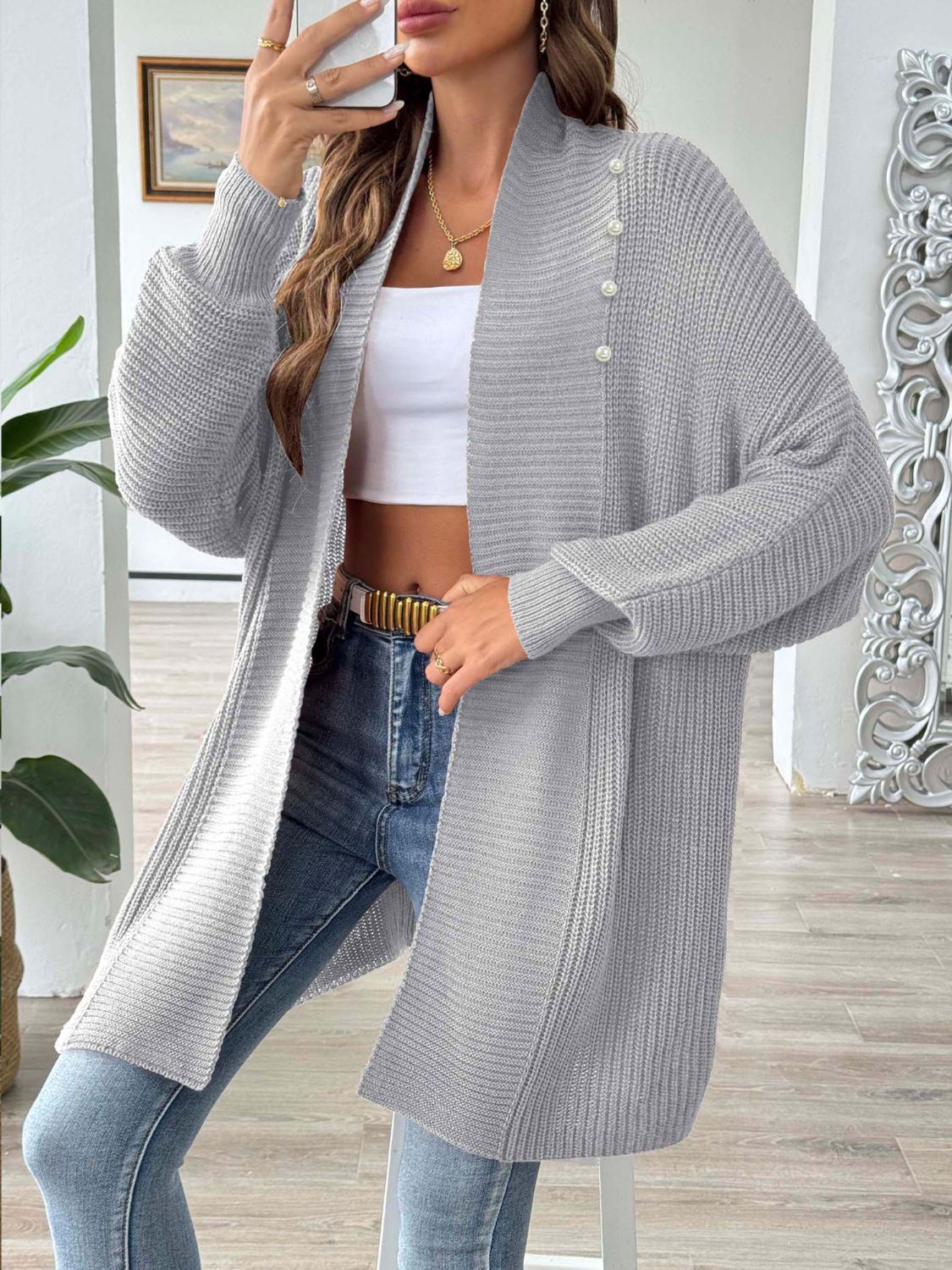 Open Front Long Sleeve Cardigan – Charming Charlie