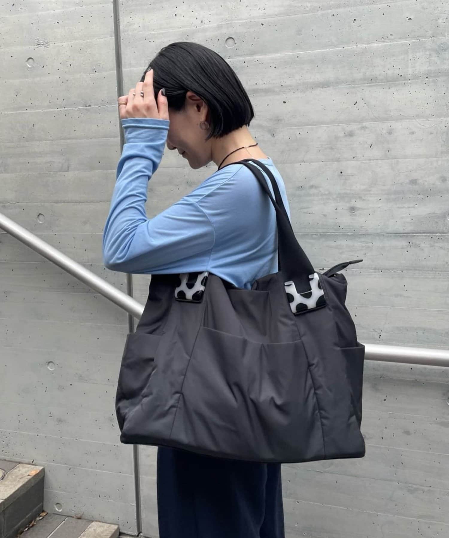 1、2泊旅行や出張におすすめ》ショルダー付き/樹脂パーツトートバッグL