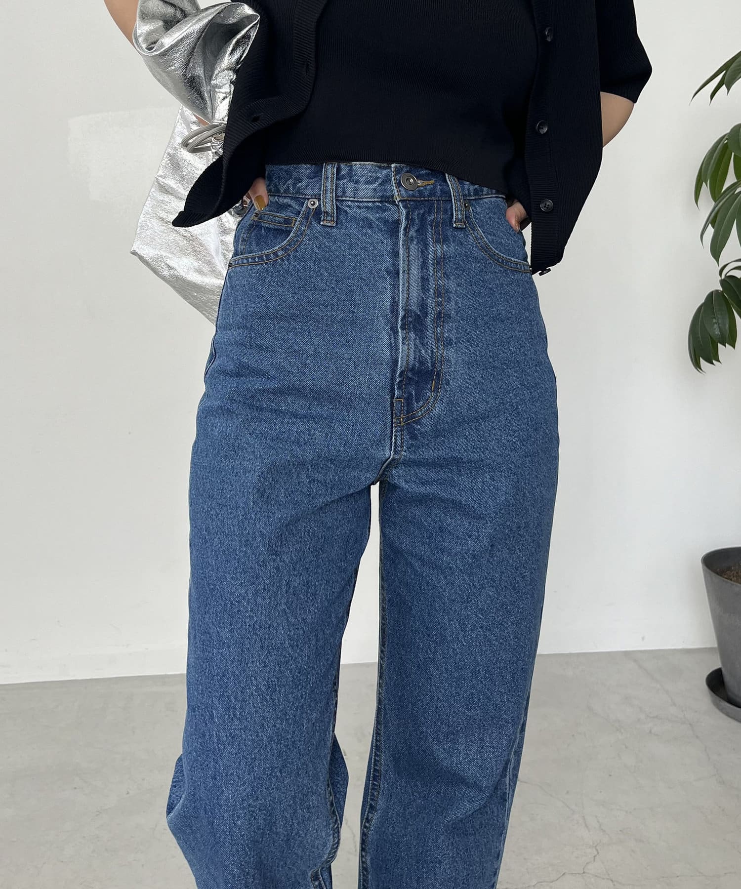 新色追加/ライトブルー】13ozハイウエストストレートデニム