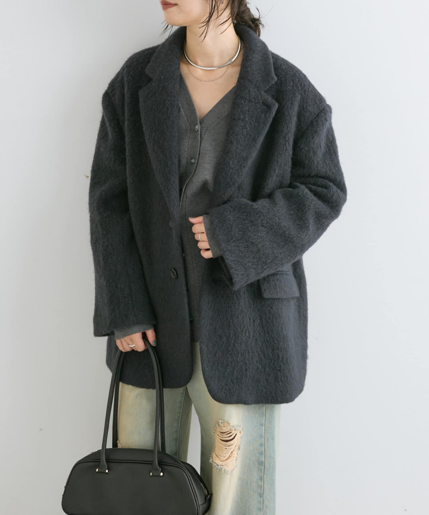 ハンサムな印象に】シャギージャコット | RIVE DROITE(リヴドロワ