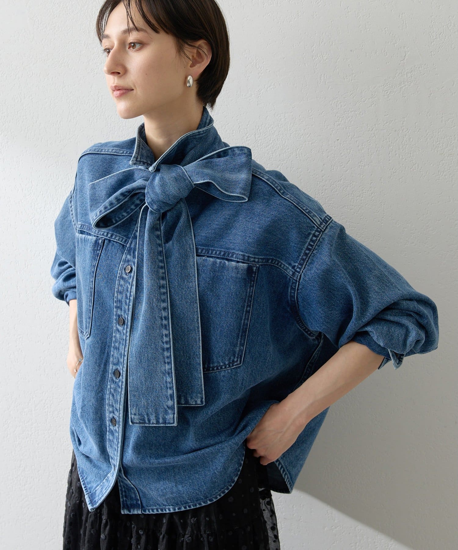 デニムボウタイシャツ | Whim Gazette(ウィム ガゼット)レディース