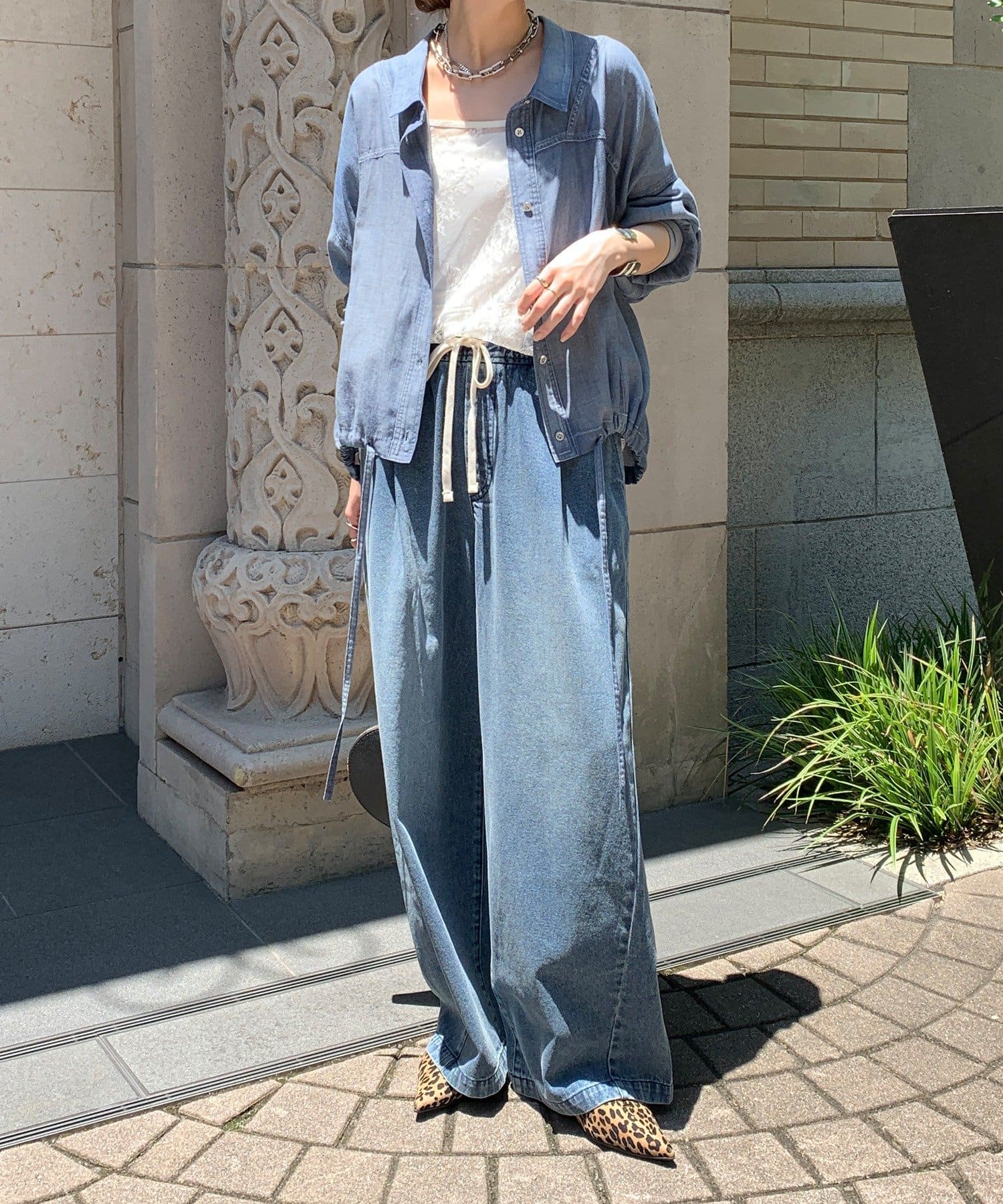 袖リブシアーデニムドロストシャツ | DOUDOU(ドゥドゥ)レディース