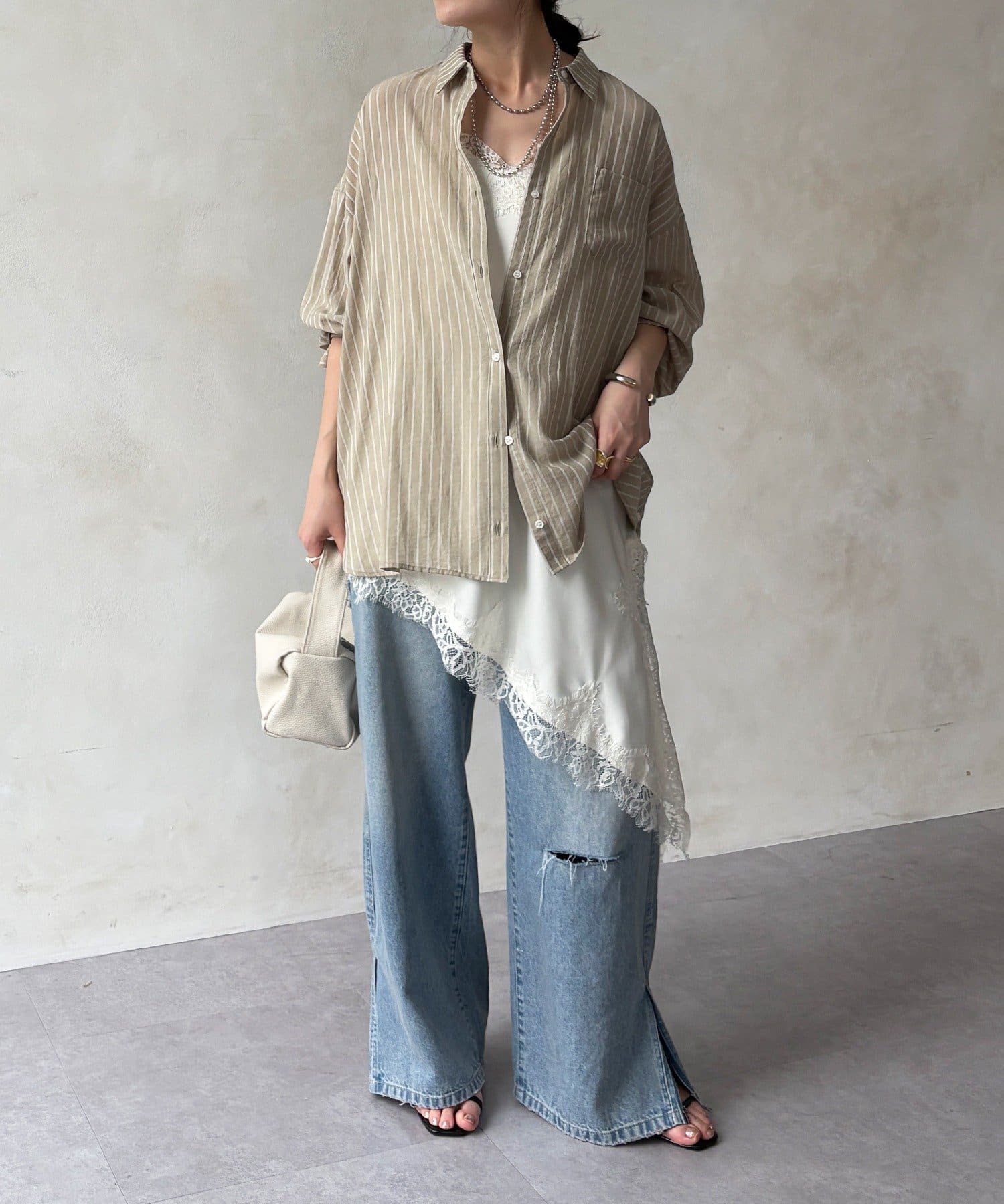 完売カラー再追加！】アシメレースキャミ | DOUDOU(ドゥドゥ