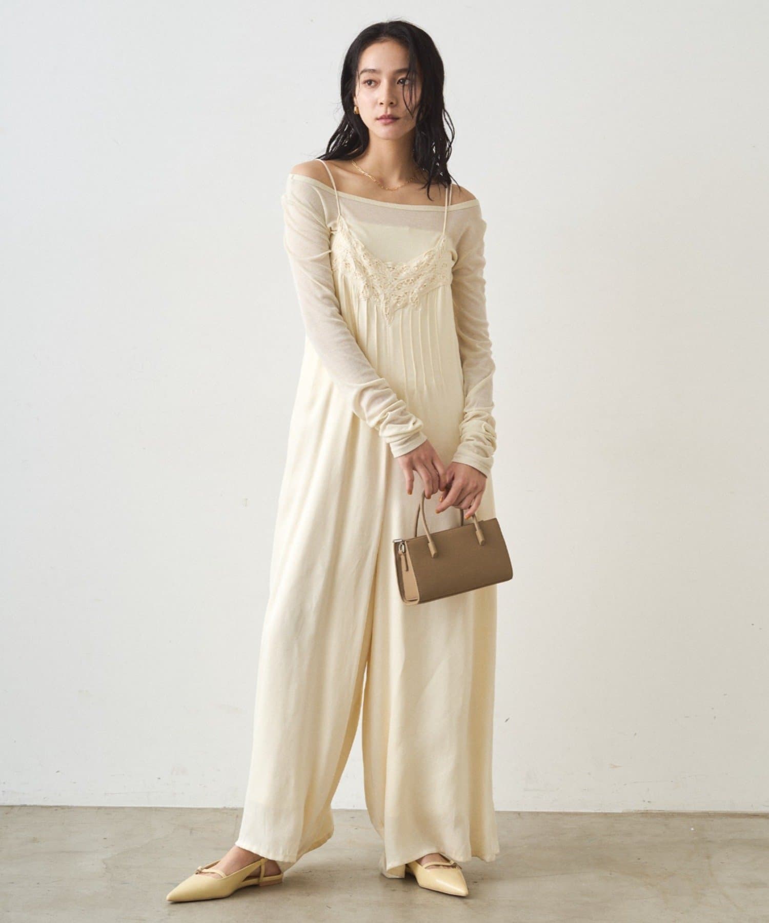 レースサテンキャミオールインワン | LOUNGEDRESS(ラウンジドレス