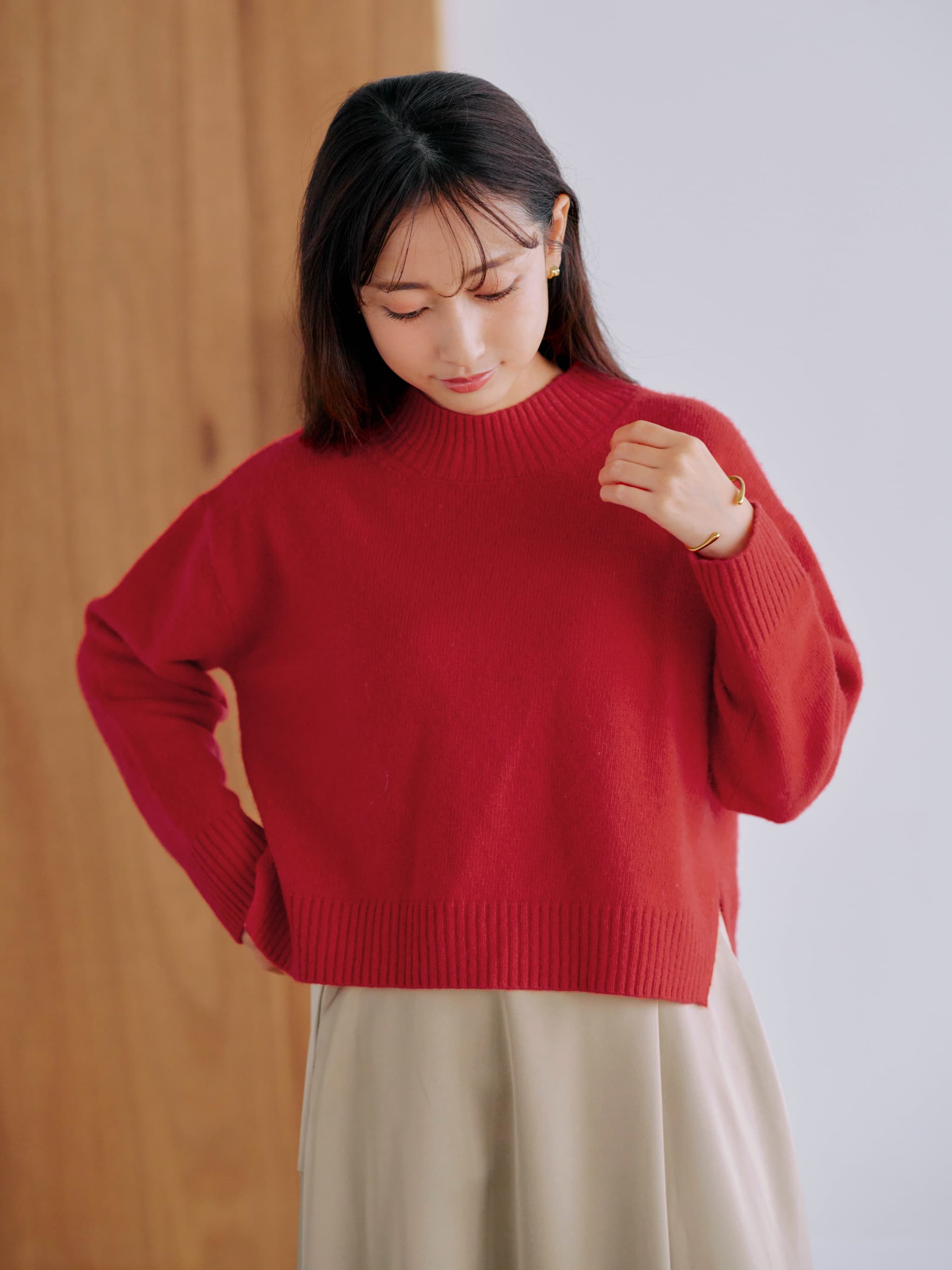 ウールカシミヤボトルネックニット | 小柄・低身長女性向け