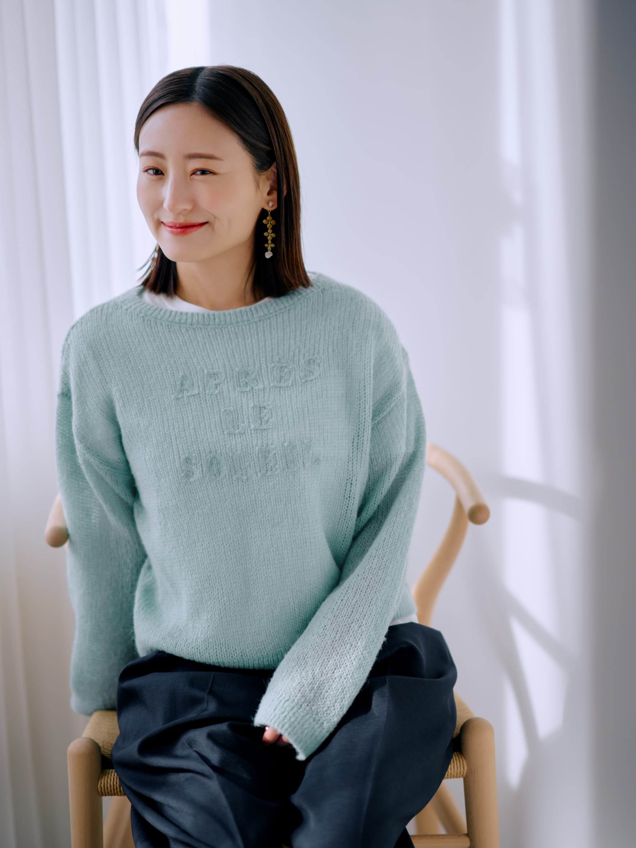 シアーエンブロイダリーニット | 小柄・低身長女性向けファッション