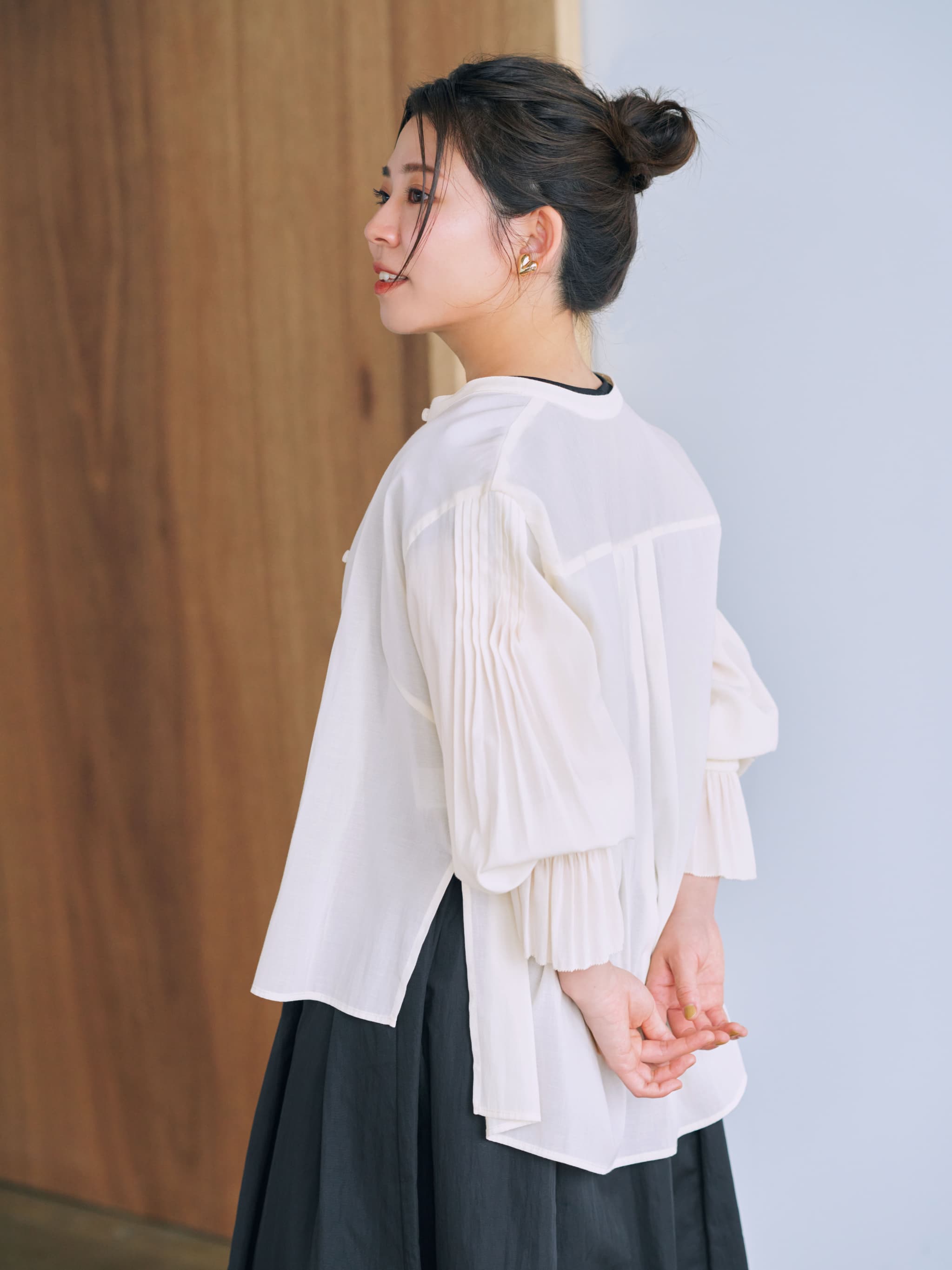 ピンタックスリーブブラウス | 小柄・低身長女性向けファッション通販