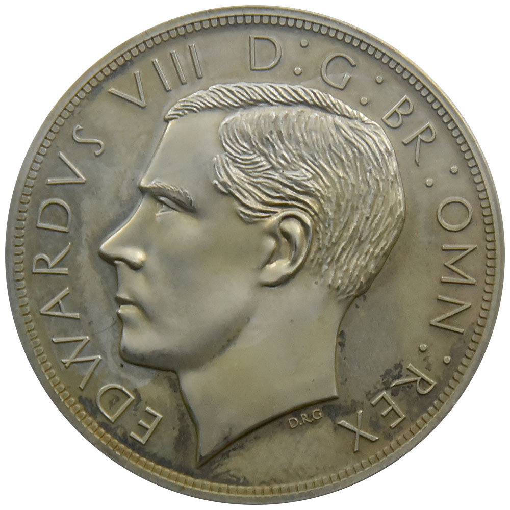 イギリス 1937 エドワード8世 Medal 銀貨 PCGS PR64 Ag RE DRG Obv