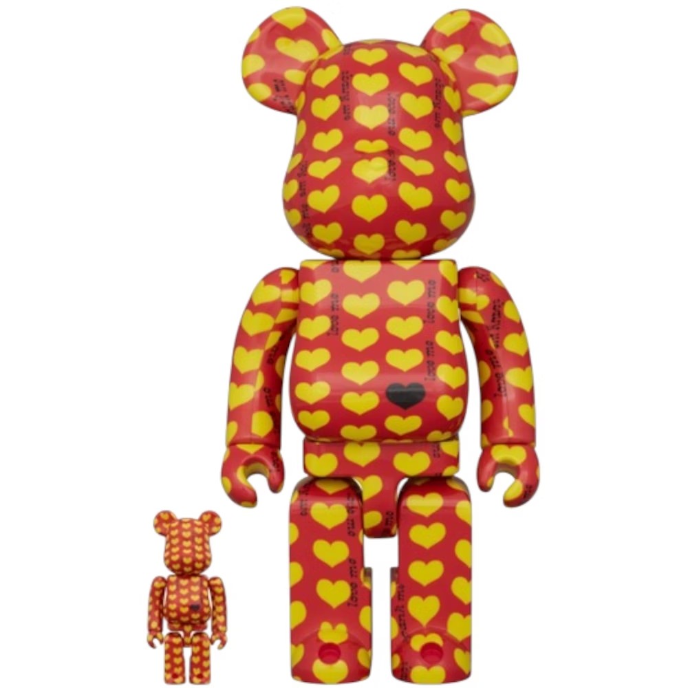 400% & 100 Bearbrick Yellow Heart Reverse