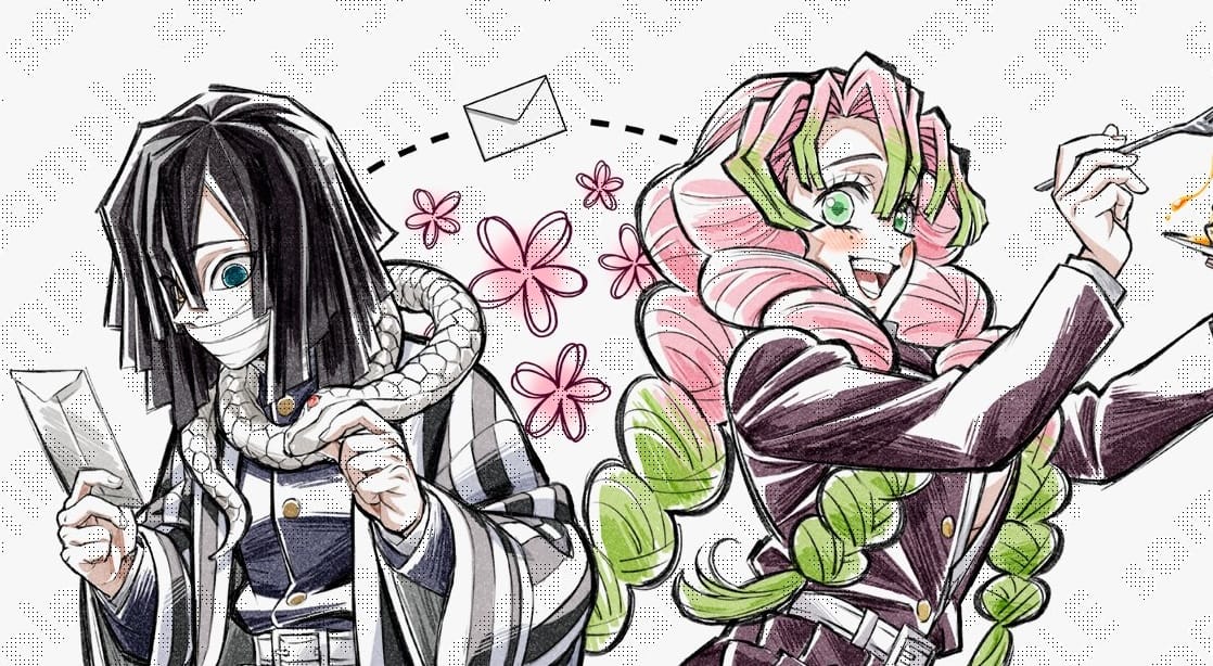 鬼滅の刃 “柱”テーマの描き下ろし第5弾 伊黒と蜜璃のイラスト公開!