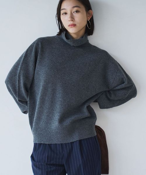 ホールガーメントタートルネックニット