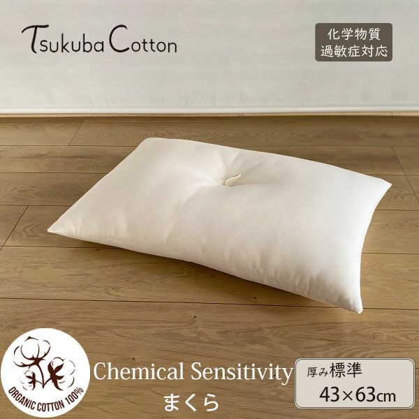 オーガニックコットン CS対応 まくら 薄めタイプ 43×63 | オーガニック