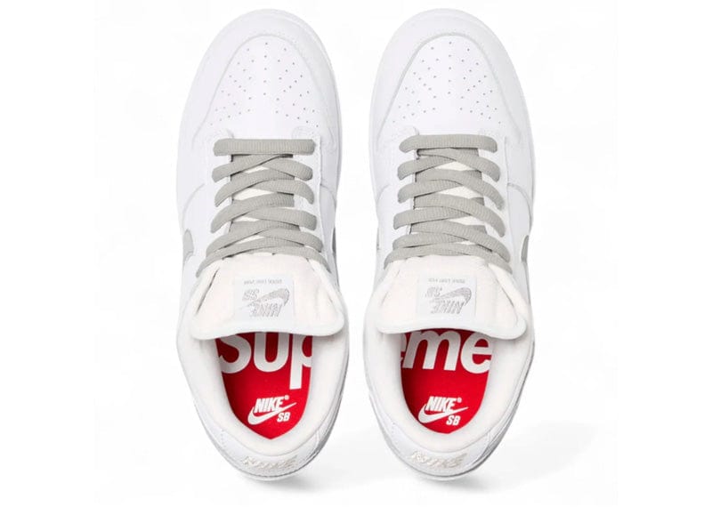 Nike SB Dunk Low Supreme 94 White Metallic Silver – Court Order