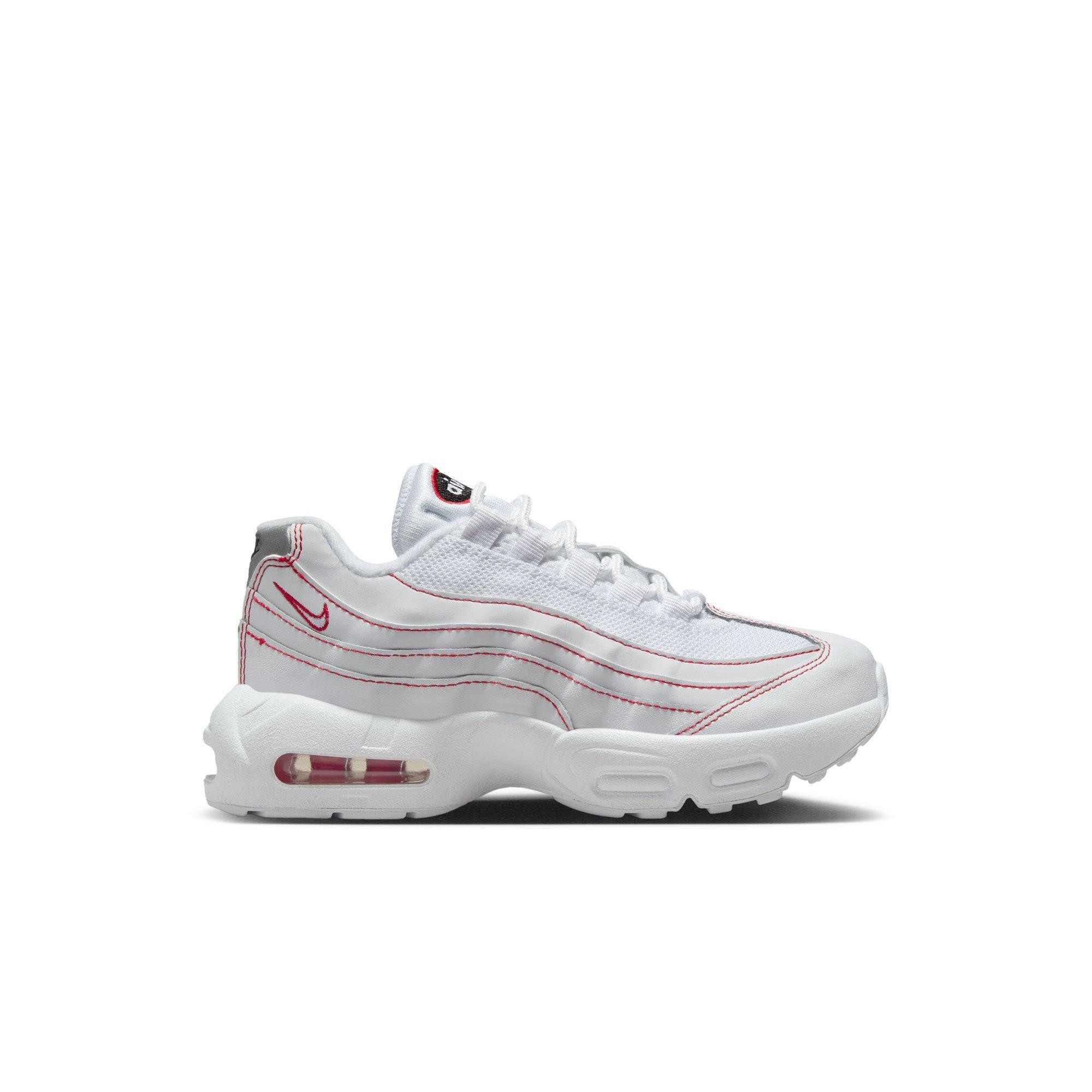 Preschool Boys Shoe Nike Air Max 95 White Red Grey | Hibbett