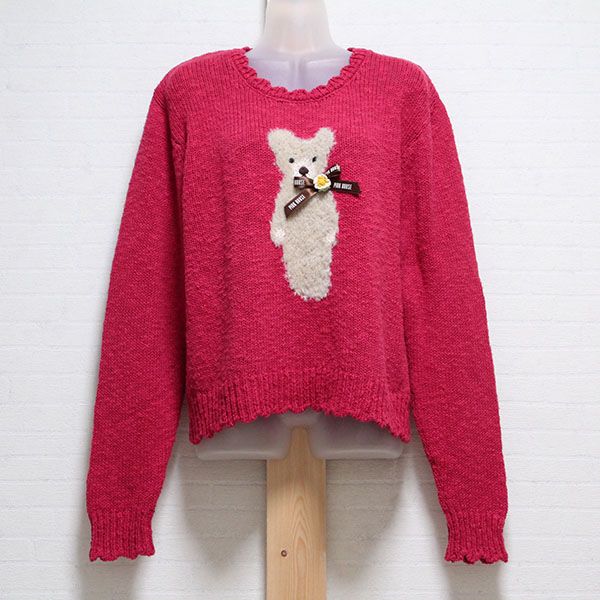 赤系雛菊テディ編込みセーター - ピンクハウス通販｜リサイクル