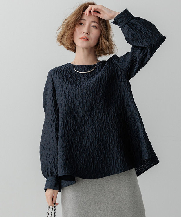 洗える】エクラジャカード ペプラム ブラウス / 23区 | ファッション