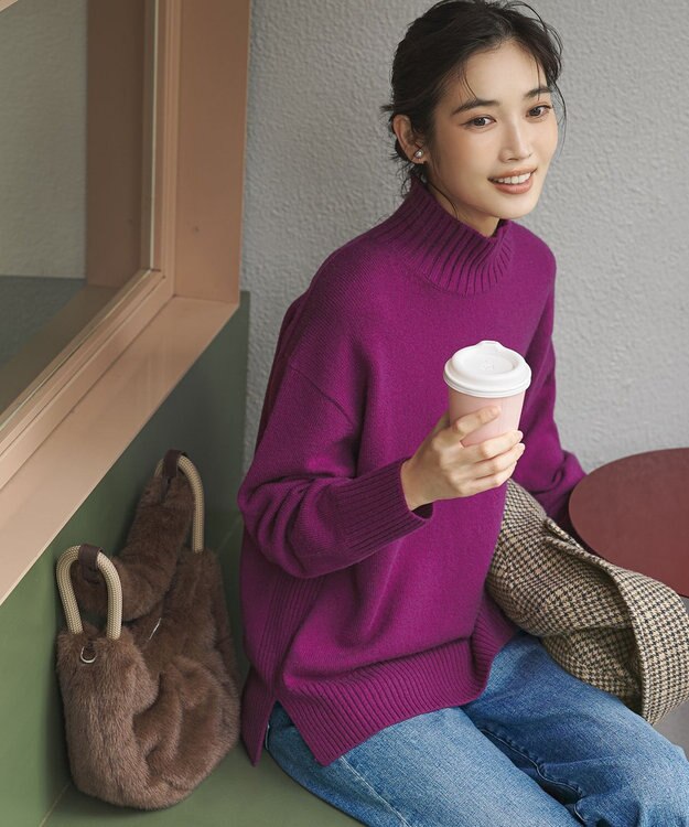 見上愛さんコラボカラー/Oggi掲載】カシミヤブレンド ハイネック