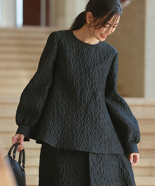 洗える】エクラジャカード ペプラム ブラウス / 23区 | ファッション