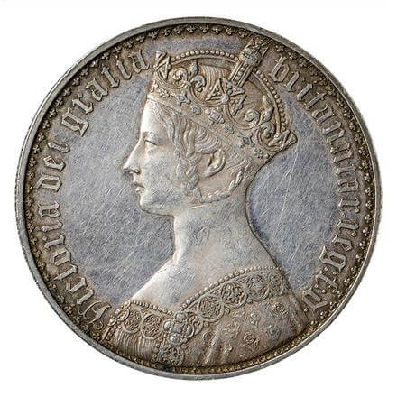 イギリス ヴィクトリア クラウン銀貨 ゴシッククラウン 1847 純銀