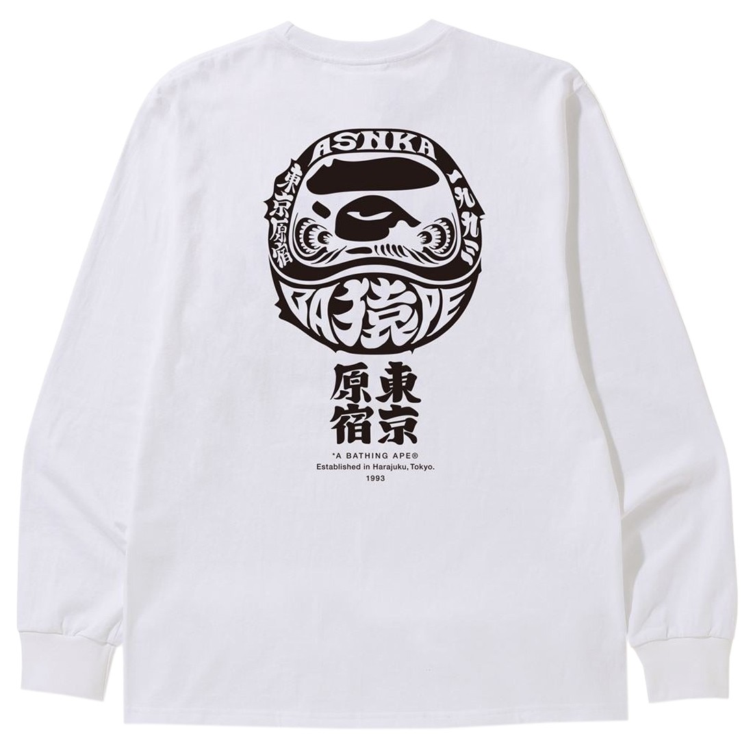 A Bathing Ape Men Japan Culture Daruma Long Sleeve Tee white