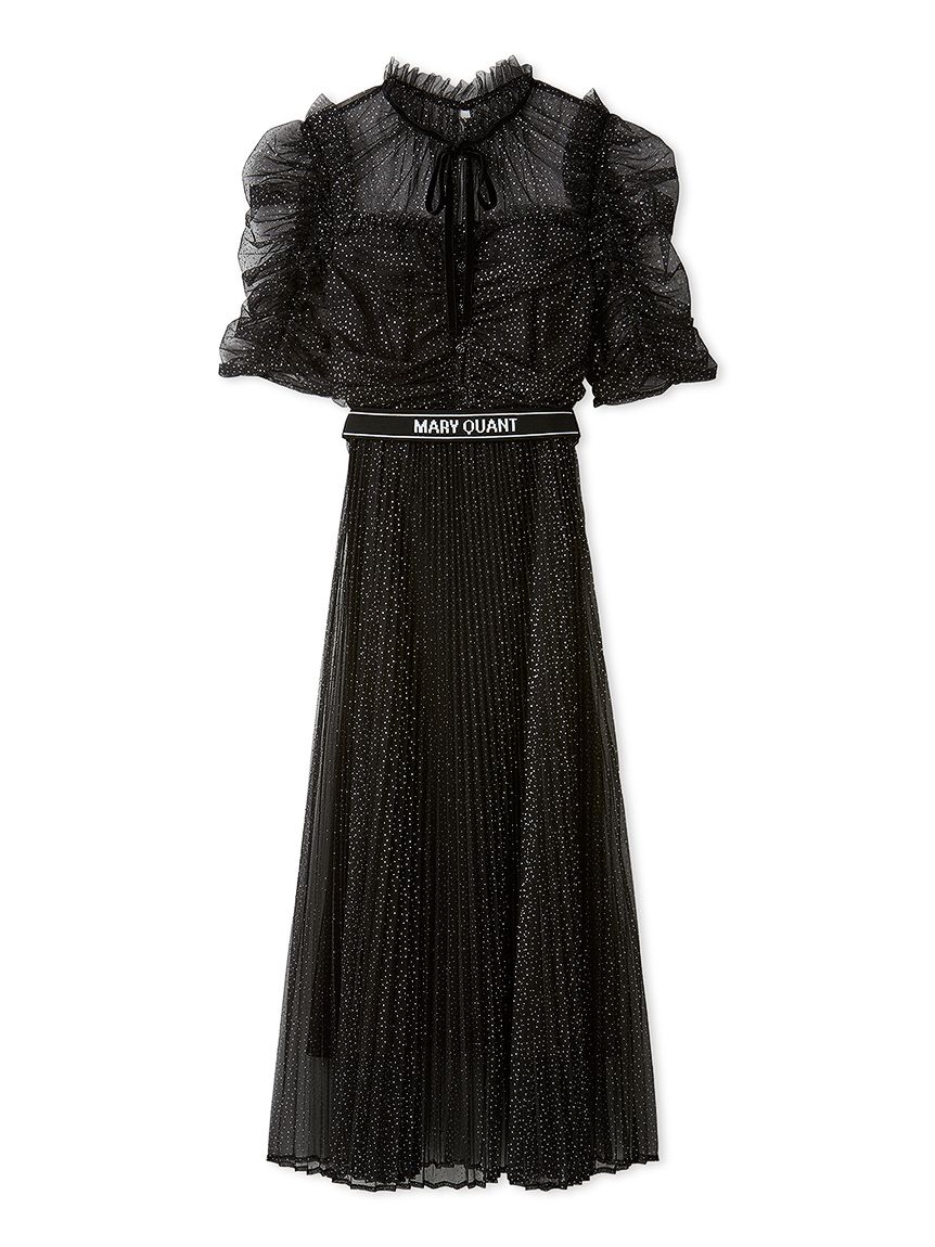 LILY BROWN×MARY QUANT】ベルト付きドットチュールドレス(ドレス