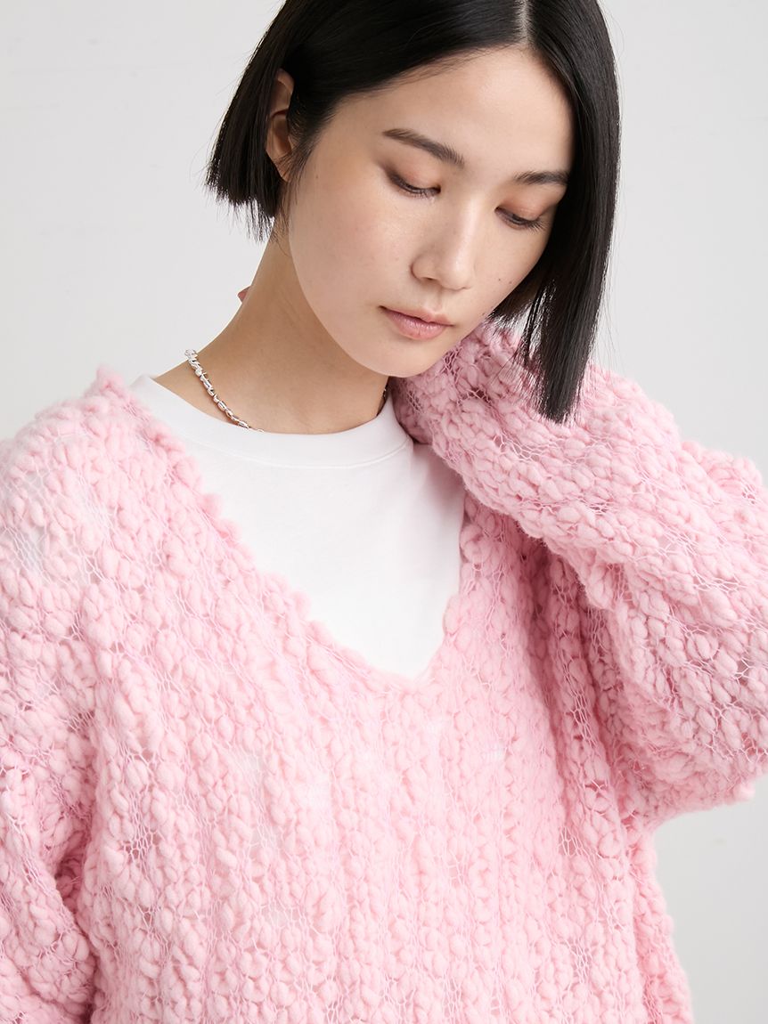 オーバーサイズVネックチャンキーニット(ニット)｜トップス｜MIESROHE