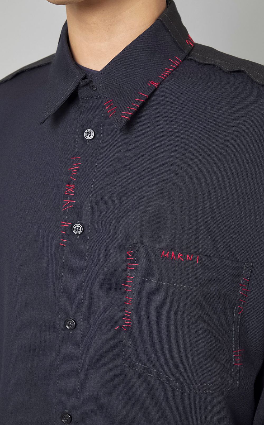 MARNI｜トロピカルウールステッチシャツ