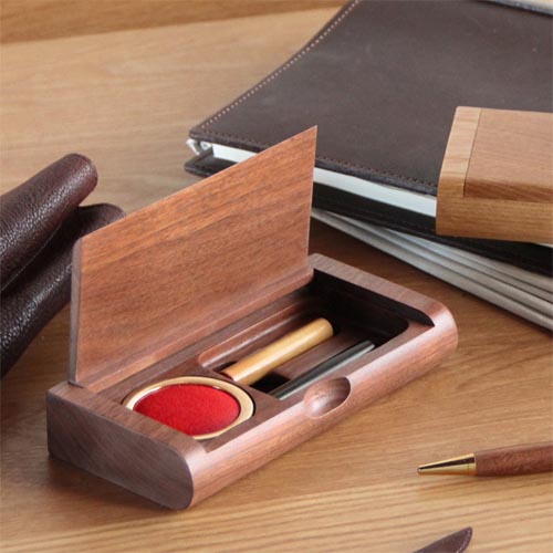 旭川クラフト sasaki ササキ工芸 一枚フタ印鑑ケース 国産クラフト