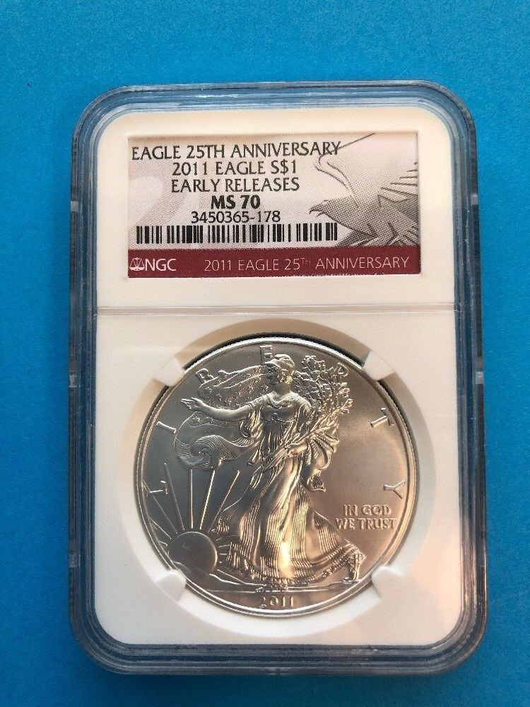 2011 S Eagle $1 Early Releases 25th Anniversary MS 70 NGC Graded