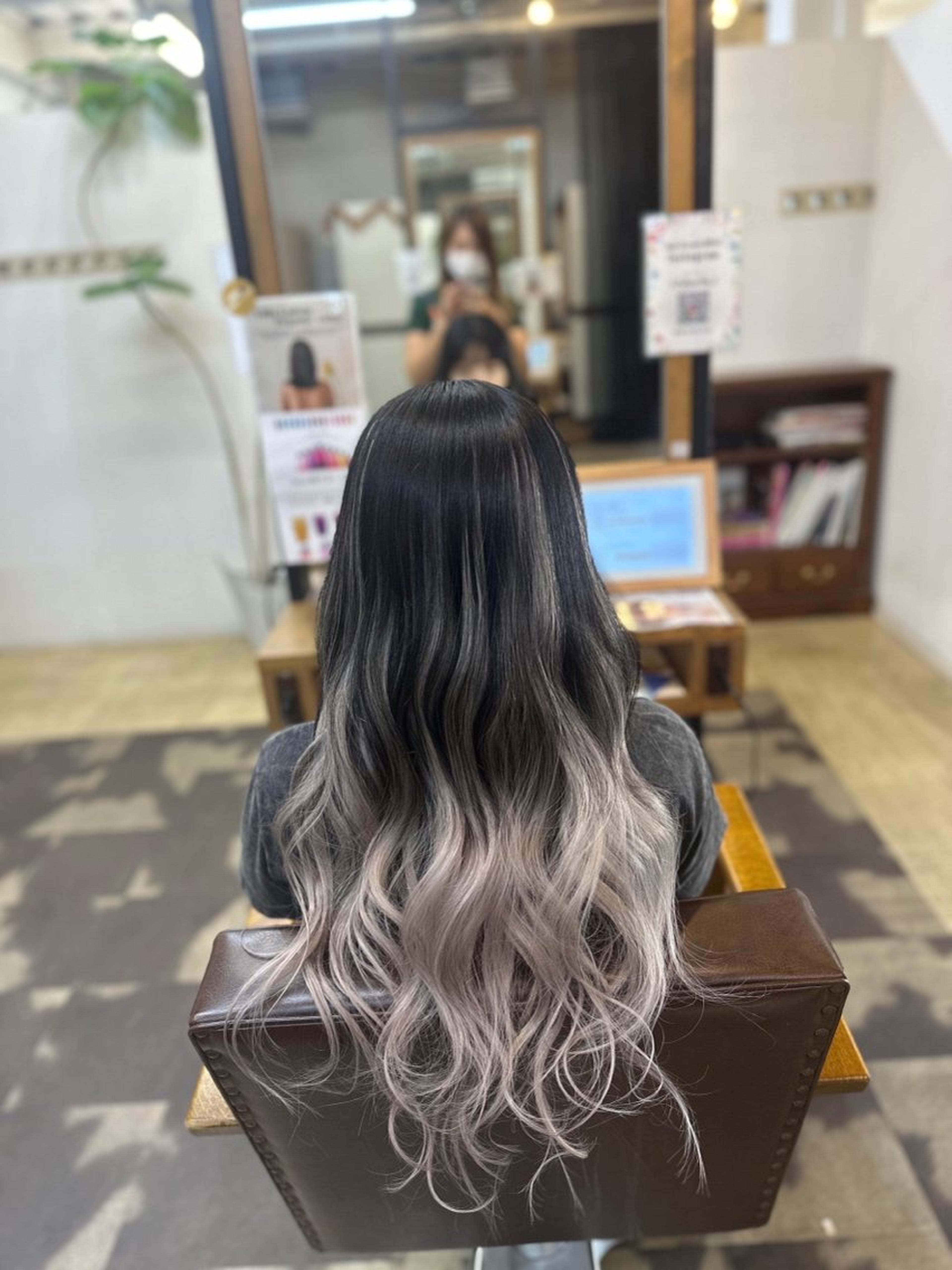 シールエクステ80本 シルバー︎ブラック グラデーションカラー｜BRAS