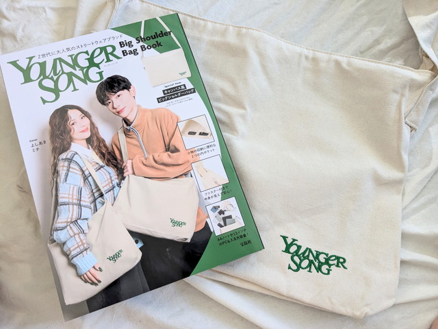 話題のブランド！「Younger Song」のキャンバス風ショルダーバッグが