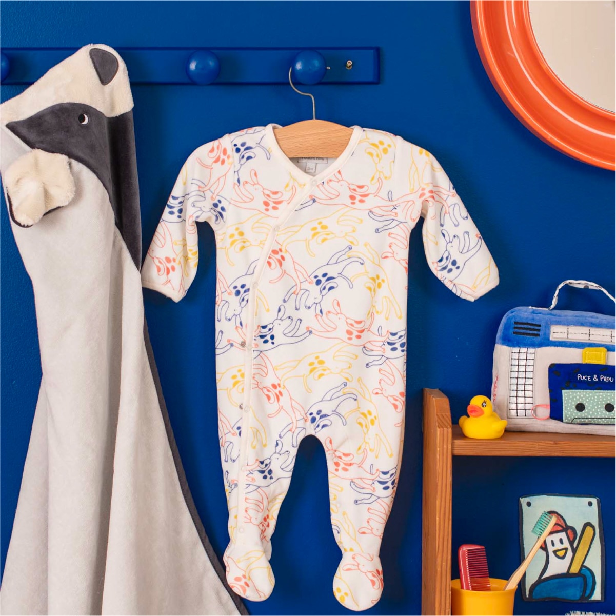 いぬ柄のロンパース: ボーネルンド オンラインショップ。世界中の知育