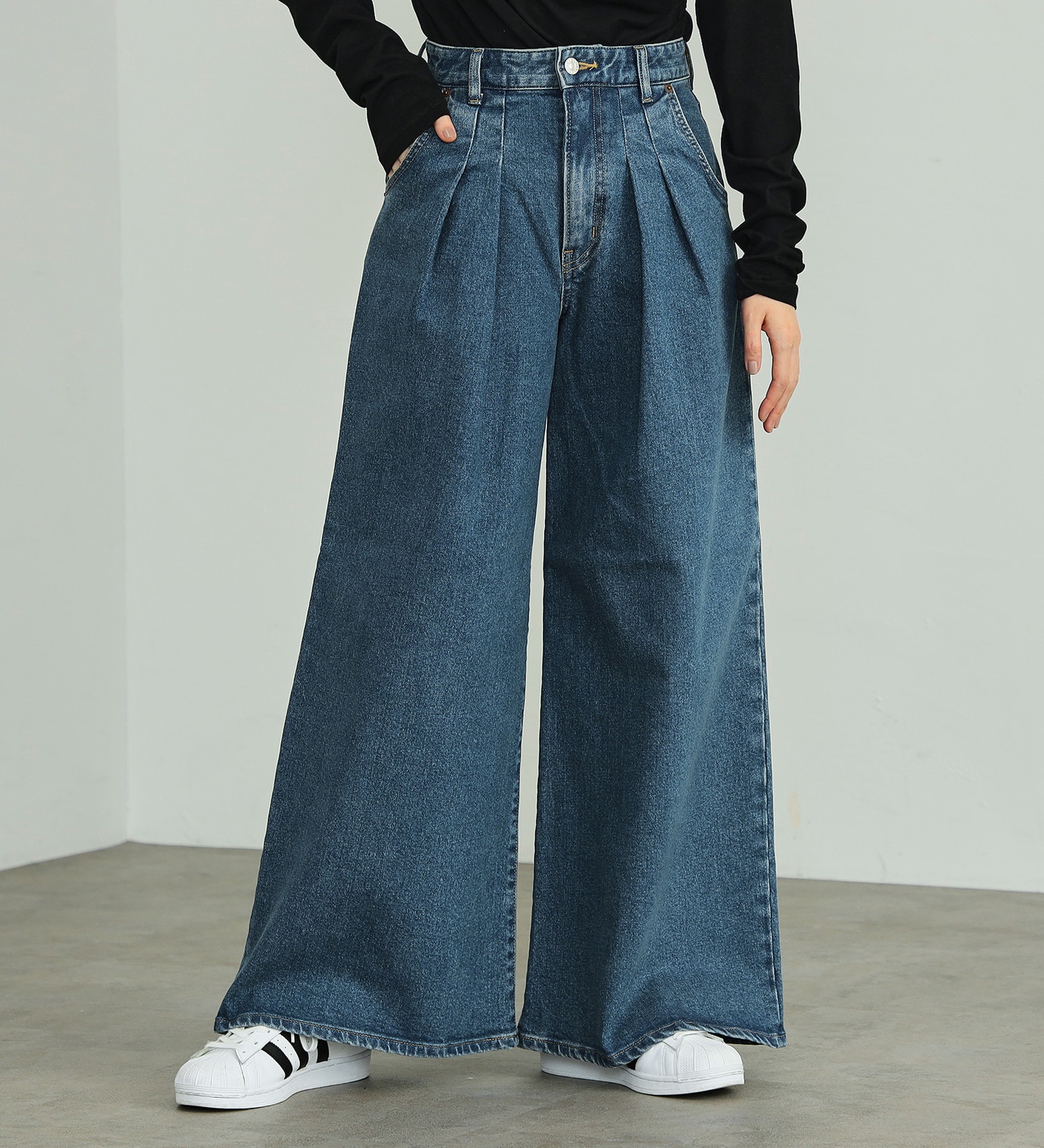 essentials タックワイドデニムパンツ|EDWIN|エドウイン