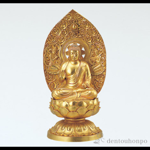 送料無料】 銅製 弥勒菩薩 金箔 / 仏像 お寺 日本 屋外 屋内 高岡銅器