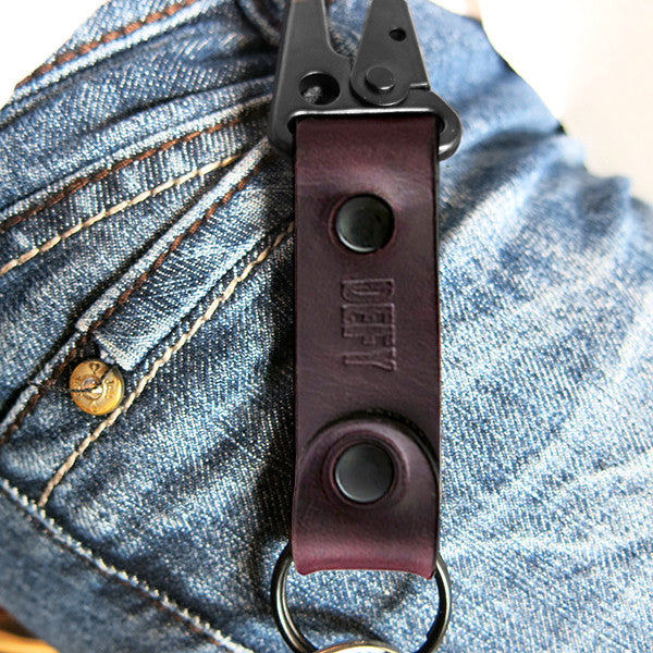 Key Chain | Horween Burgundy Oxblood Chromexel® Leather – DEFY