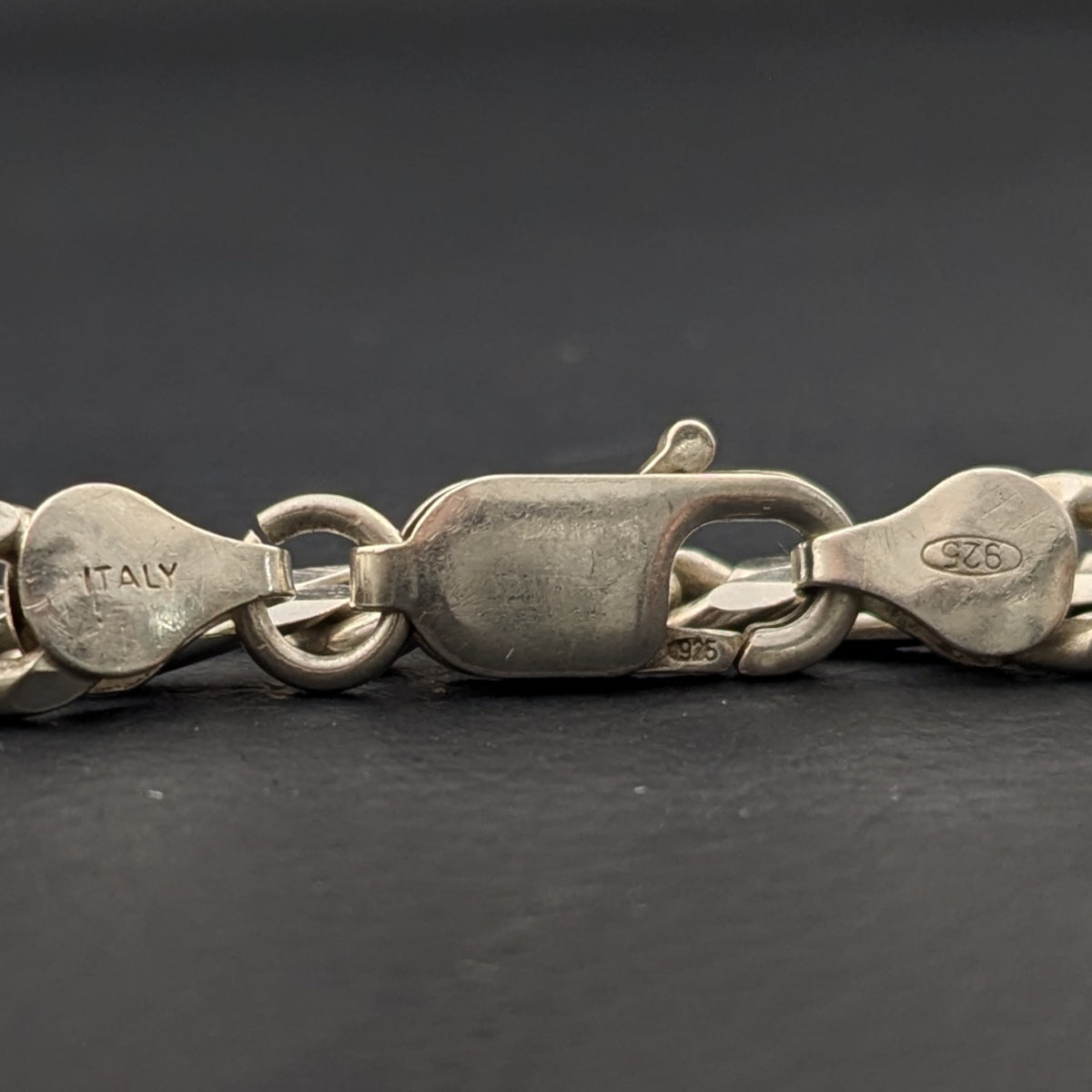 ヴィンテージ イタリアンシルバー925 フィガロチェーンブレスレット