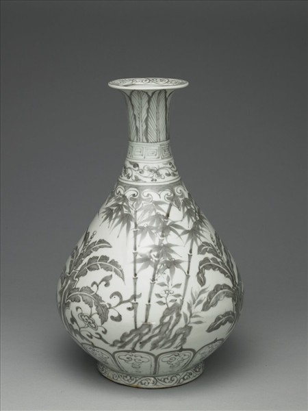 釉裡紅三友玉壺春瓶- 故宮