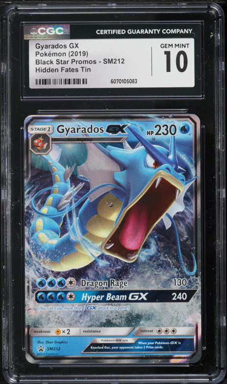 2019 Pokemon SM Promo Hidden Fates Tins Gyarados GX #SM212 CGC 10