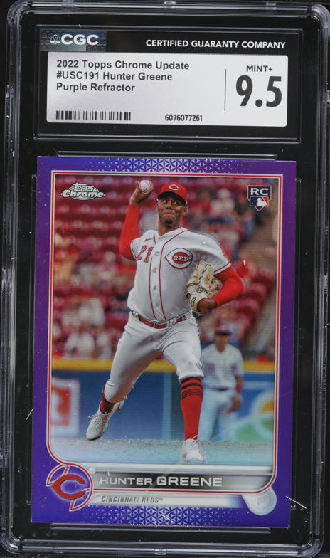 2022 Stadium Club Chrome Orange Refractor Hunter Greene RC /25 CGC