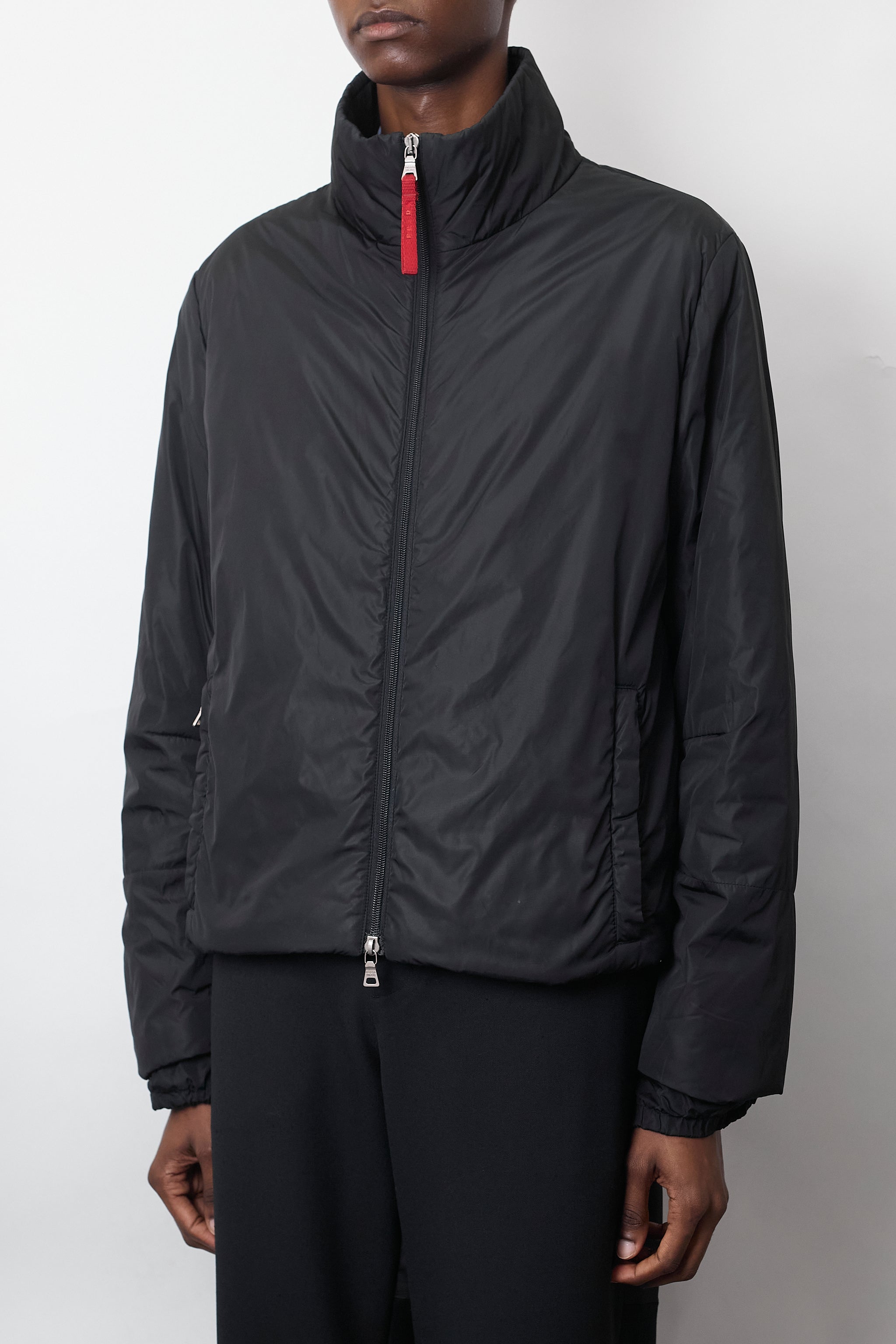 PRADA SPORT BLACK TECH NYLON PADDED SHORT JACKET – DISSONANCE