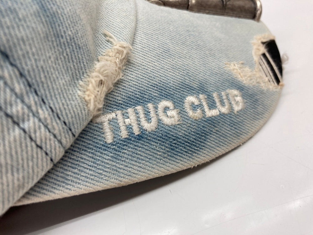 サグクラブ THUG CLUB TC LIFE CAP キャップ デニム ダメージ加工 銃弾