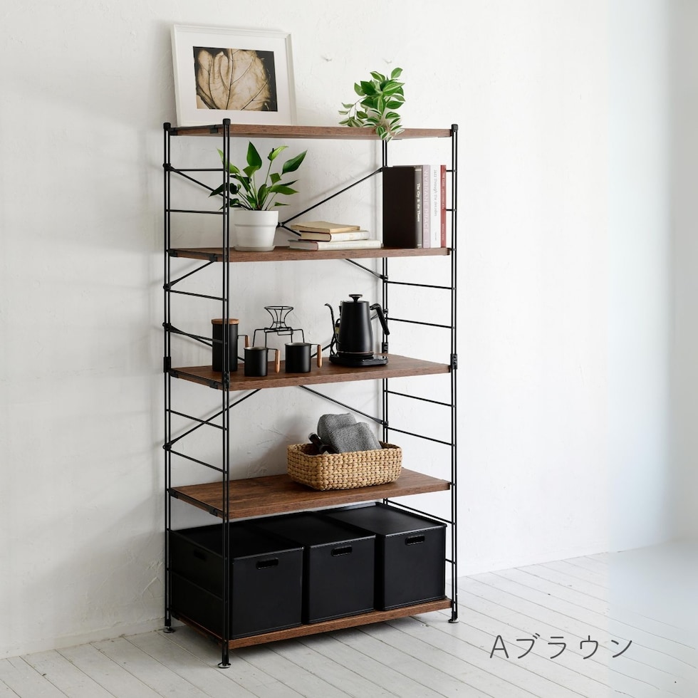 dショッピング |ラック 木製棚板 5段 MWS16845 幅85.5 奥行41.5 高さ