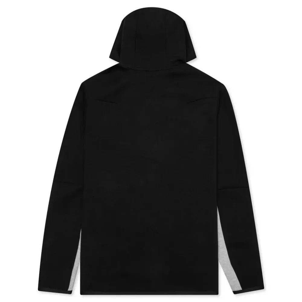 Moletom Nike Sportswear Tech Fleece Zip Up Hoodie Black Grey - Droper