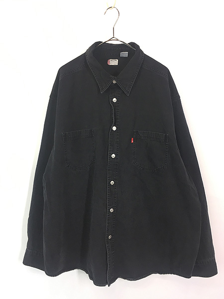 古着 90s Levi's 100% コットン ブラック デニム シャツ ビッグサイズ
