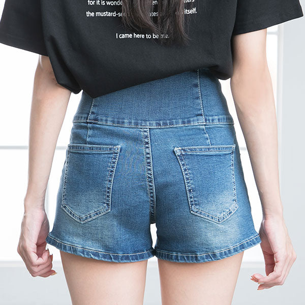 ハイウエストデニムショートパンツ – レディースファッション通販の夢