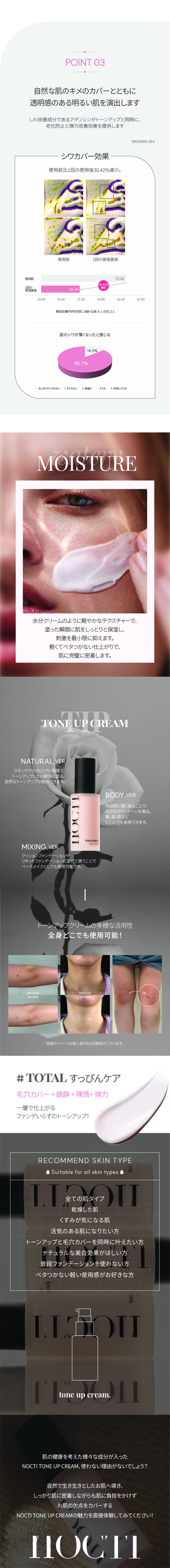 NOCTI トーンアップクリーム トナージェル Nocti] Tone Up Cream 30ml