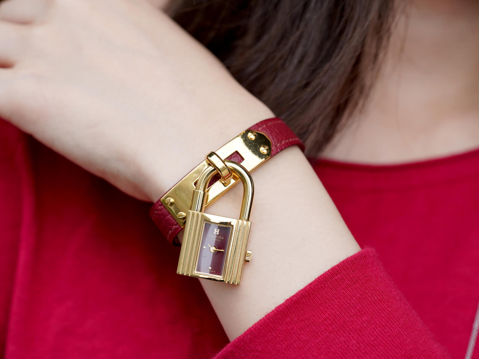 エルメス/ケリーウォッチ/ボルドーダイヤル/Hermes/Kelly Cadenas