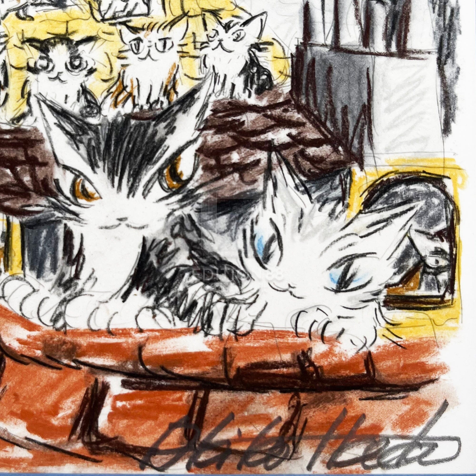 猫のダヤン 88グラフ「コンテ・パリの夜に歌うよ」/池田あきこ（直筆